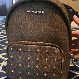 Michael Kors Studded Tan Backpack